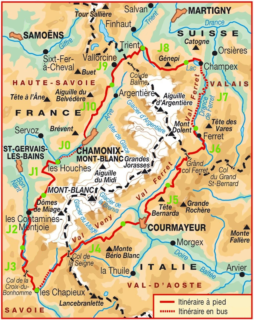 mapa tour del mont blanc